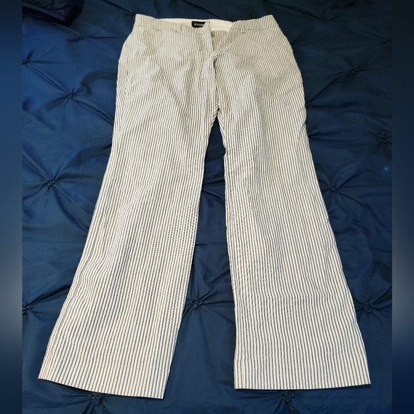 Express Editor barely boot low rise Sz-10R Blue stripe blue striped - Picture 8 of 13